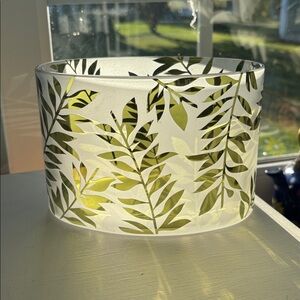 Lenox Frosted Glass Vase with Green Leaf Design